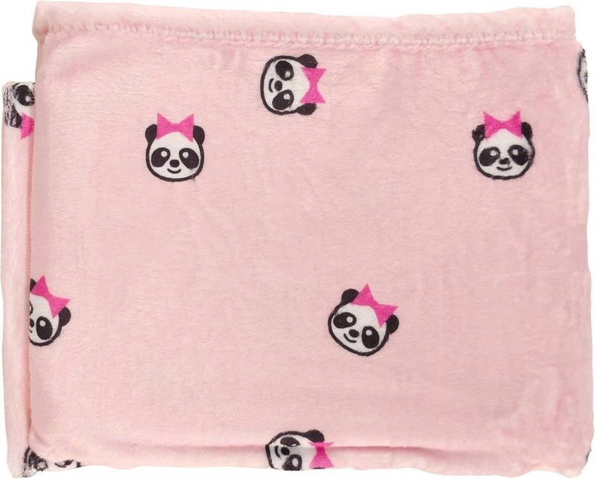 Deken Flanel Panda Roze 75X100 22 Deken Flanel Panda Roze 75X100 22