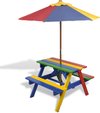 vidaXL-Kinderpicknicktafel-met-banken-en-parasol-hout-meerkleurig