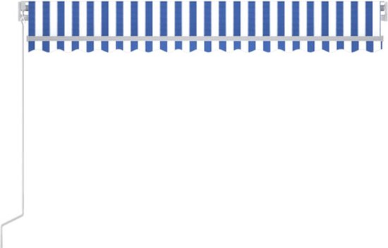 vidaXL Auvent à vidaXL manuelle 400x350 cm Bleu et blanc