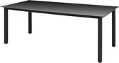 vidaXL Table de jardin 190x90x74 cm aluminium et verre noir