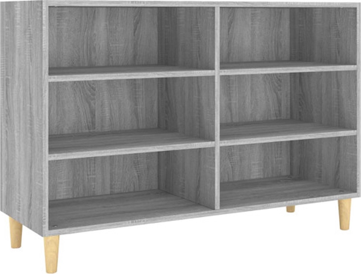 vidaXL Dressoir - 103,5x35x70 - cm - bewerkt - hout - grijs - sonoma - eikenkleurig grijs sonoma eiken