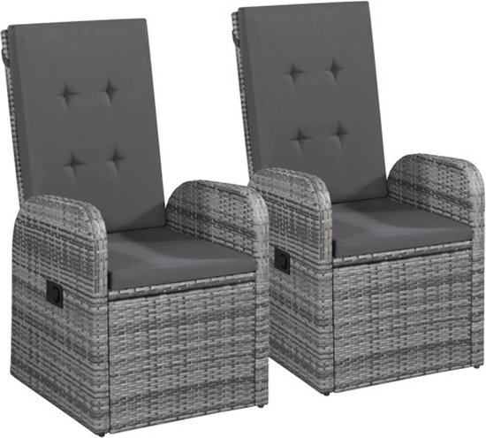 vidaXL Ensemble de jardin 3 pièces avec coussins Gris
