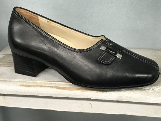 Hassia - Pumps - zwart - Maat 36,5 / UK 3,5 - model Evelyn J - verwisselbaar leren voetbed - Leer - !valt als maat 36)