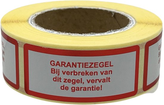 stel voor capsule contact Garantie etiketten - 250 Stuks - Rood - 21x48mm - Garantiesticker-  Garantiezegel -... | bol.com