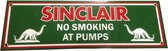 Sinclair No Smoking at Pumps Emaille Bord