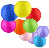 10 - Nylon - Lanternes - Mélange de couleurs - 25 cm - Avant - Extérieur - Exclusif - Siècle des Lumières