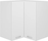 vidaXL - Hanghoekkast - Lyon - 57x57x60 - cm - bewerkt - hout - wit