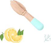 ZijTak - Citroen pers - Citrus - Limoen - Citroenpers - Handpers - Beukenhout - Manueel - Kwalitatief hout - Pastel blauw