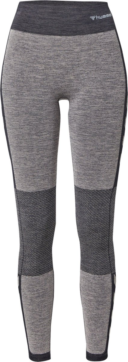 Hummel Damen Leggings Hmlclea Seamless Mid Waist Tights Chateau Gray/Black Melange-XS