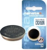Pile au lithium Renata - Pile Knoopcel - CR2450N - 1 pièce - 3V - Fabriquée en Suisse