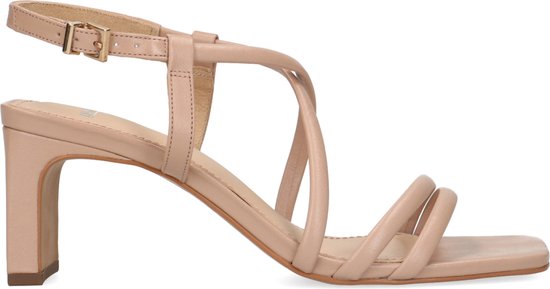 Manfield - Dames - leren sandalen met hak