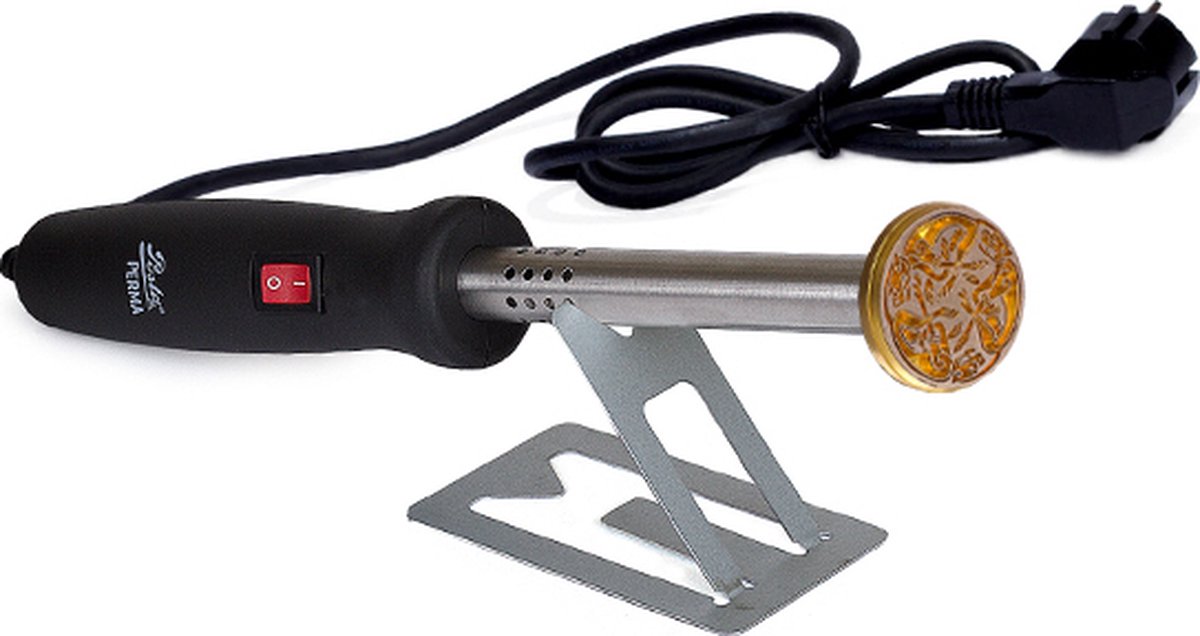 Elektrische Brandstempel | Ø35mm-100 Watt-E/F-stekker (Benelux)-Messing | Posta Perma