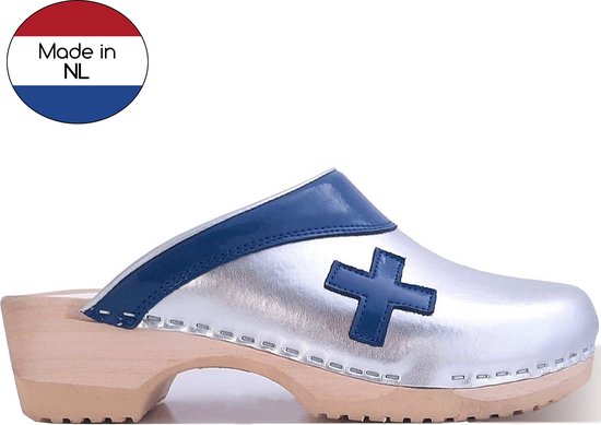 Tjoelup Ladies Clogs First AID Silver Navy Taille 42 - Sabots en cuir