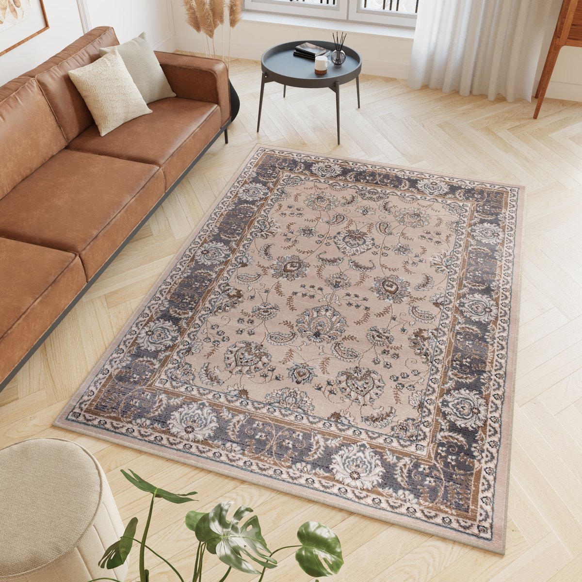 Tapiso Colorado Vloerkleed Beige Woonkamer Klassiek Tapijt Maat- 160x220, foto 7