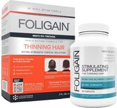 Foligain Anti-Haaruitval Lotion & Haargroei Supplement Set Man - Voorkomt haaruitval - Stimuleert haargroei