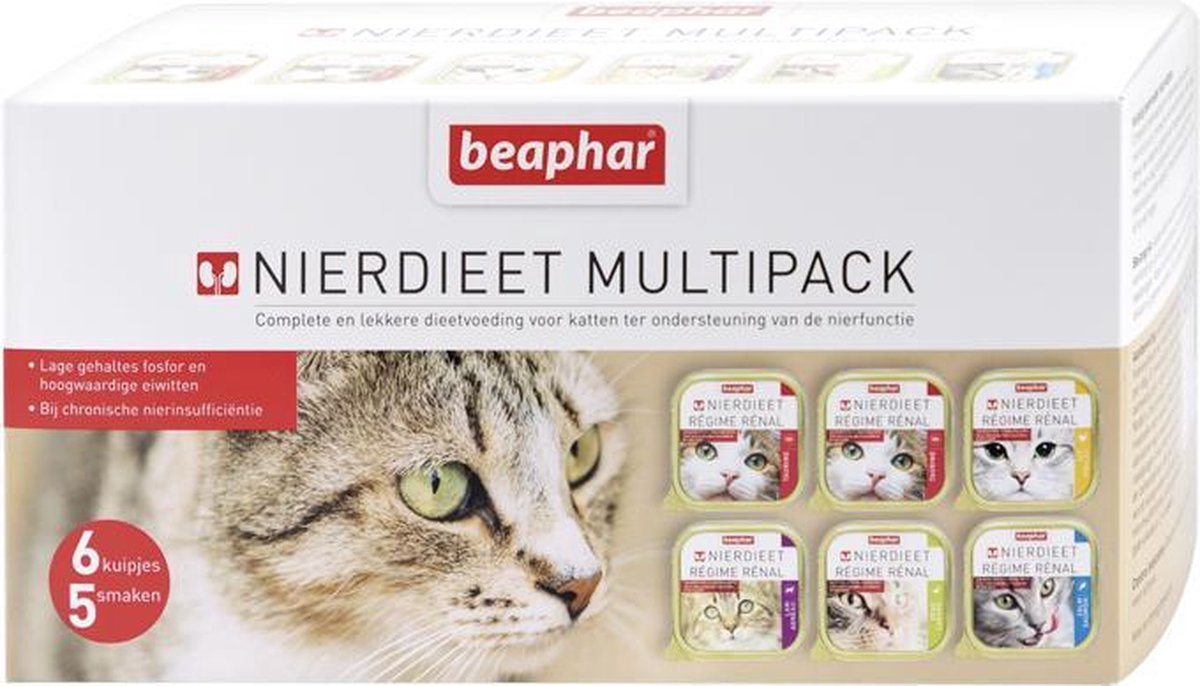 Tectake - Kattenkast Kalea, Zij-ingang, Incl. Krabmat - Hoge Poten Klein Opbergvak Wit Goud