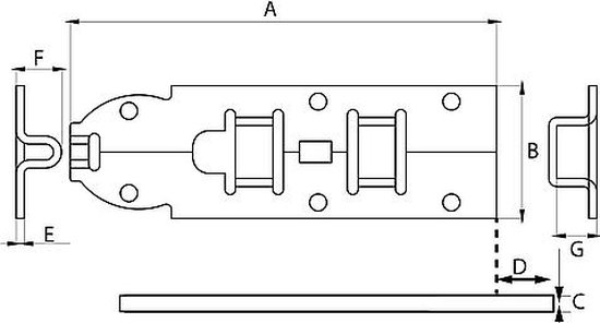 Glissière en tôle Dulimex galvanisée plate 35x100 mm DX-SG 100BV