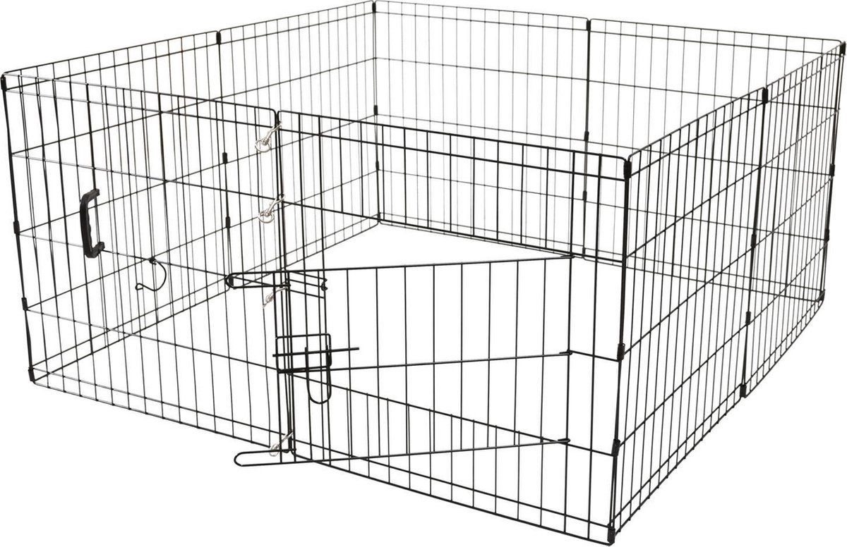 Konijnenren - knaagdierenren - zwart uitvouwbaar omtrek 560cm/92cm hoog