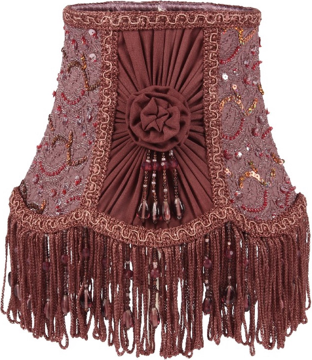 Baroque - Lampenkap - Lampenkap 19 cm - Klem - Paars - Stof - 14x19x19 - Fabric
