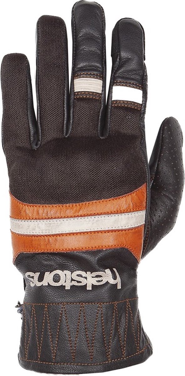 Helstons Bull Air Summer Leather Mesh Brown Beige Orange Gloves T8