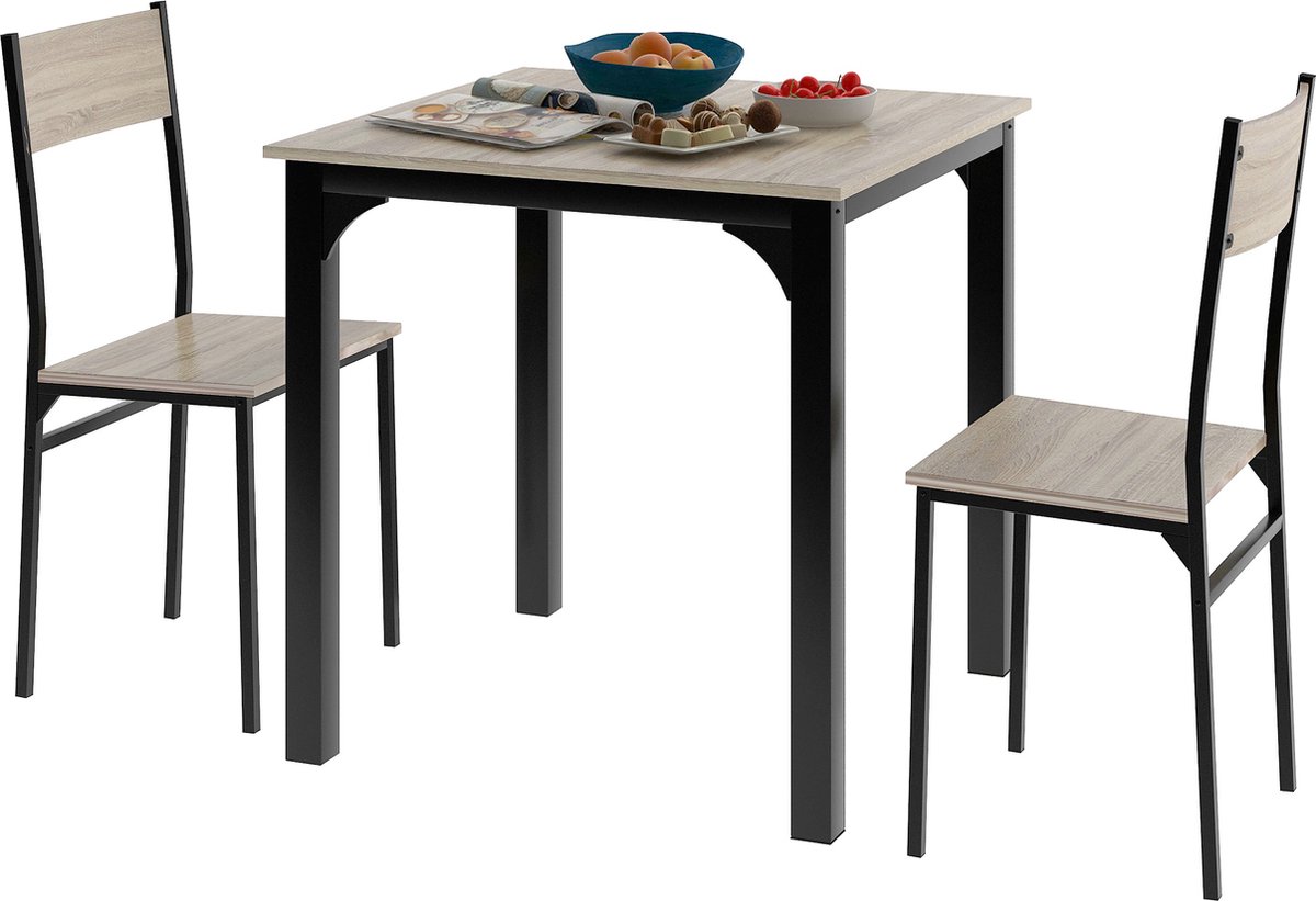 3-delige eettafelset - keukentafel en stoelensets voor 2 personen -  compacte tafel met... | bol