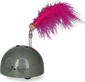 Robocat souris grise - jouet pour chat avec herbe folle - jouet pour chat - jouet pour chat avec lumières - gris