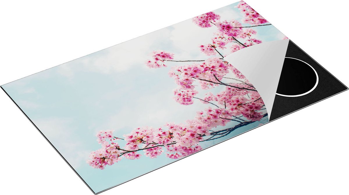 Chefcare Inductie Beschermer Roze Bloesemboom - Bloemen - 85x55 cm - Afdekplaat Inductie - Kookplaat Beschermer - Inductie Mat