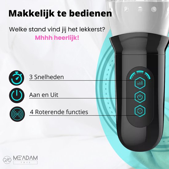 ME'ADAM - 360 Roterende blowjob masturbator - Incl glijmiddel & opbergtas  - luxe... | bol