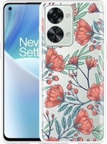 OnePlus Nord 2T Hoesje Poppy Roses - Designed by Cazy
