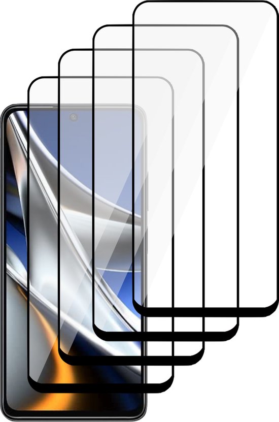 Screenprotector geschikt voor Xiaomi Poco X4 Pro - Gehard Glas Beschermglas Tempered Glass Volledig Dekkende Screen Protector - 4 Stuks