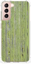 Telefoonhoesje met foto Geschikt voor Samsung Galaxy S21 FE GSM Hoesje met doorzichtige rand Green Wood