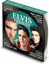 Sous- Sous-verres Elvis Presley en Vinyl véritable - Set de 4