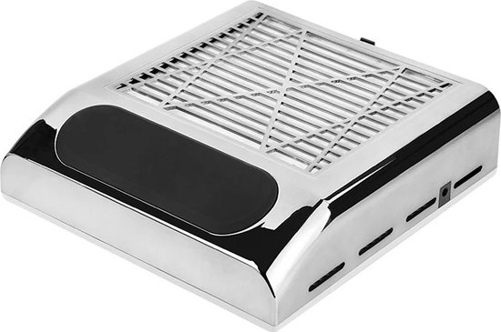 Nagelstofafzuiger - Afstofzuiger - 80 Watt Nail Dust Collector - Stofzuiger Voor Nail Salon - Nagels - Acrylnagels - Nepnagels - Gelnagels - Elektrische nagelstofzuiger - Tafelafzuiging - Silver kleur met filter - Manicure/Pedicure Handen en Voeten