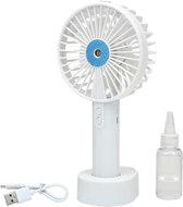 Kinzo handventilator met mistpray- Handventilator- Ideaal tijdens zomerhitte- Oplaadbare ventilator - kleine tafelventilator-