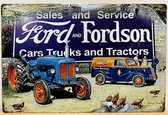 Ford en Fordson trucks en Tractor Reclamebord van metaal METALEN-WANDBORD - MUURPLAAT - VINTAGE - RETRO - HORECA- BORD-WANDDECORATIE -TEKSTBORD - DECORATIEBORD - RECLAMEPLAAT - WANDPLAAT - NOSTALGIE -CAFE- BAR -MANCAVE- KROEG- MAN CAVE