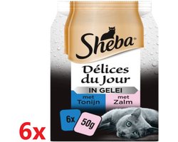 Sheba - Delices Du Jour Vis In Gelei - Kattenvoer - 6 verpakkingen van 6x50g