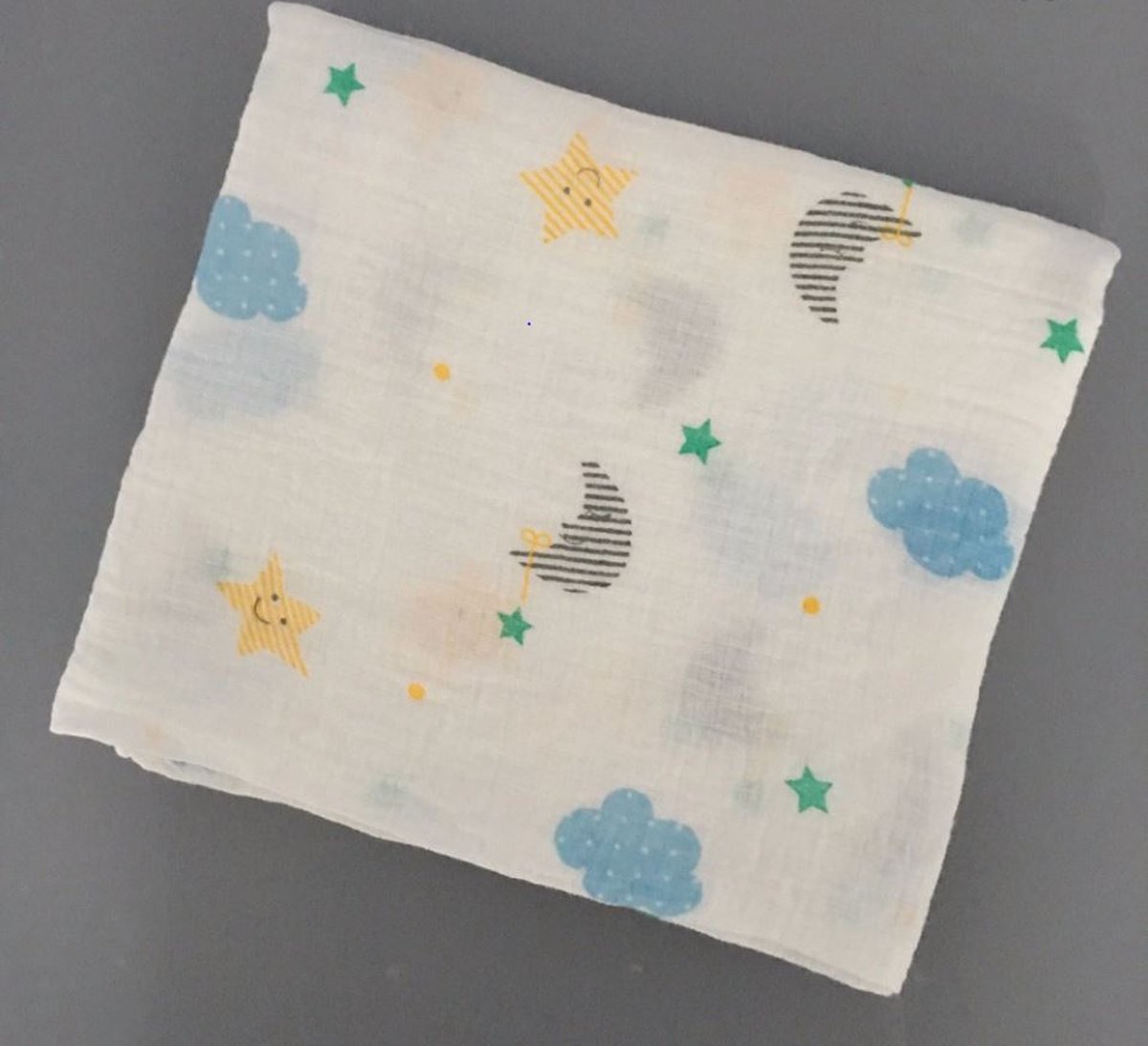 Goedkoopste Swaddle XL hydrofiele doek 120x120 cm - katoen - Wolk Maan Ster