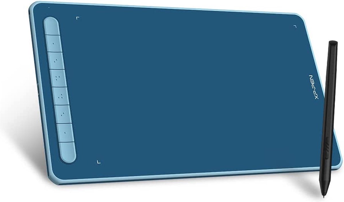 XP-PEN Deco L 10x6 inch grafisch tablet met X3 styluspen tekentablet, 8192 niveaus 8 sneltoetsen, compatibel met Windows/Mac/Android/Chrome OS/Linux-blauw