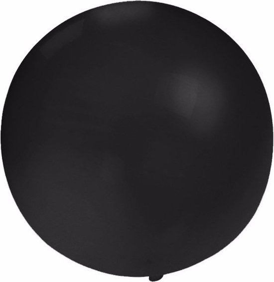 8x Grands ballons 60 cm noir - Convient pour l'air ou l'hélium