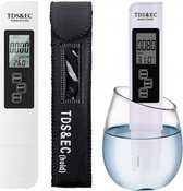 Digitale TDS - EC - temperatuur meter - EC pen - PPM meten digitaal - Temperatuur meter - Aquarium tester - Voor water en vloeistoffen - Kwaliteit en zuiverheid pen - Geleidbaarheid meter - Wit