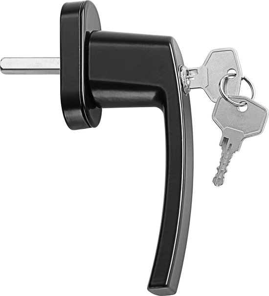 Monzana lot de 6 poignées de fenêtre noir en acier verrouillable 35 cm