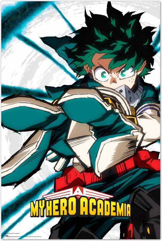 Affiche My Hero Academia - Izuku Midoriya - Japonais - Manga - Anime - Super-héros - 61 x 91,5 cm