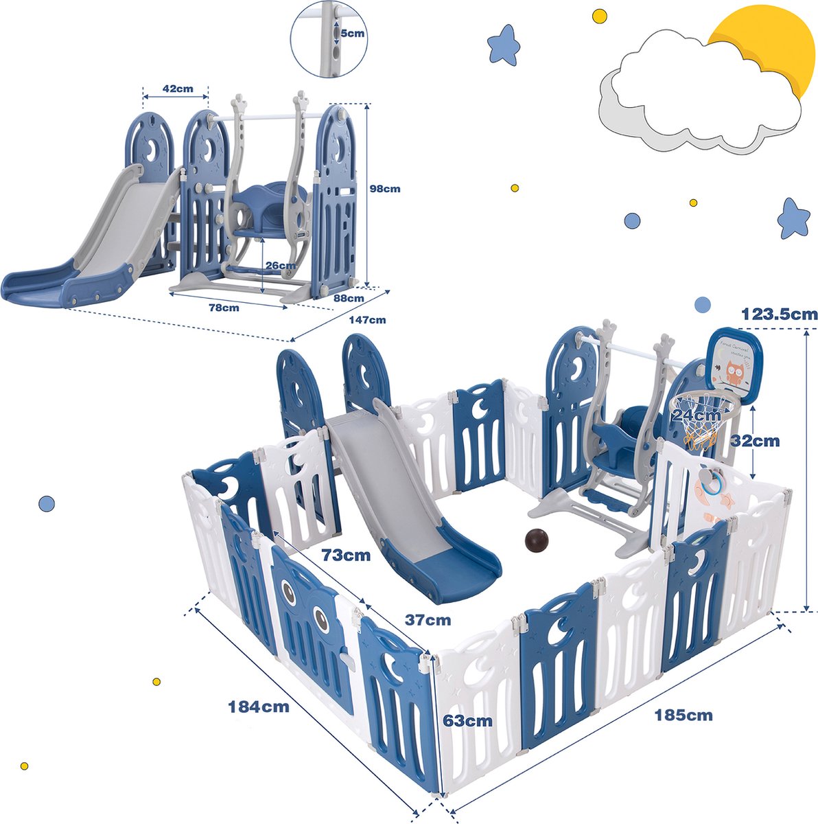 16 panelen Opvouwbare Babybox Babyhek Veiligheidsspeeltuinen 16-panelen-opvouwbare-babybox-babyhek-veiligheidsspeeltuinen