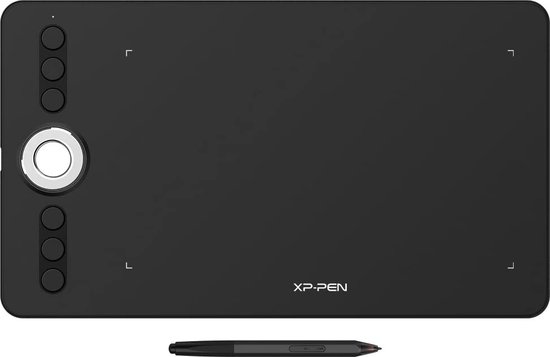 XPPen Deco 02 grafische tablet 10x6 inch passieve stylus met digitale gum op 8192 niveaus zonder batterijen + 6 snelkoppelingen - ideale tablet voor tekenen, afstandsonderwijs, online training, enz.