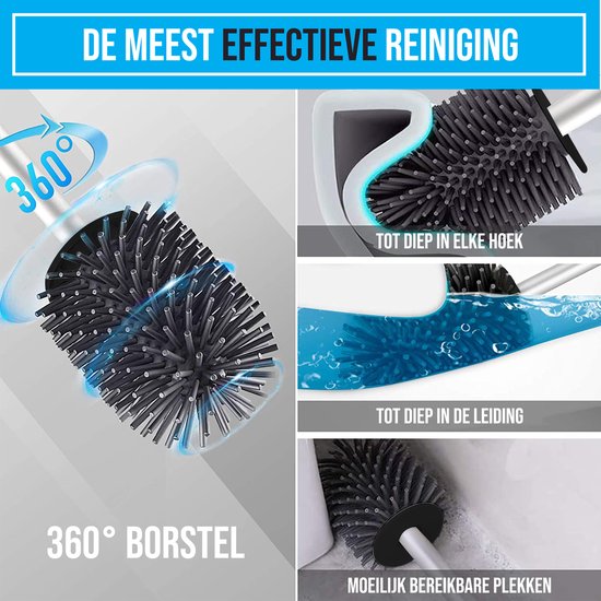 Brosse à 360°, atteignant chaque coin et conduit en profondeur, pour les zones difficiles d'accès.