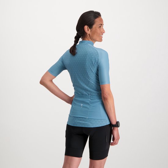 BBB Cycling DonnaFit Maillot Cyclisme Femme - Manches Courtes - Maillot Cyclisme Confortable - Grijs Blauw - Taille XXL