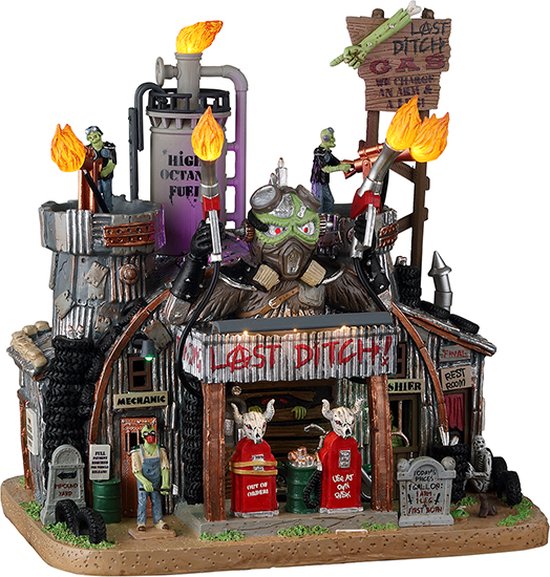 Lemax - Last Ditch Gas & Salvage, With 4.5v Adaptor - Kersthuisjes & Kerstdorpen