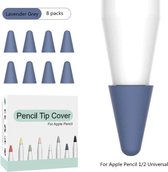 Apple Pencil 1/2 case – Siliconen Tip hoes – 8 stuks – Lavendel Grijs