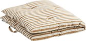 Madam Stoltz - Matraskussen gestreept 60x100cm - wit/bruin (donkere honingkleur)