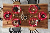 Ronde placemats - Onderlegger - Placemats rond - Hert - Patroon - Kerst - 6 stuks - Kerst - Cadeau - Kerstcadeau voor mannen, vrouwen en kinderen
